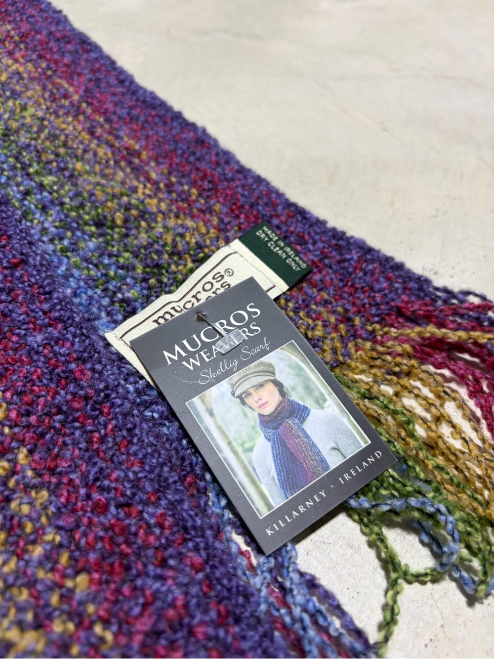 Mucros weavers skellig scarf NWT Ireland merino wool multicolor - Picture 4 of 8
